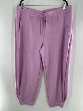 Scoop Women’s XXL Scuba Barrel Pant Cotton Rose Sweat Pants Pockets NWT 002